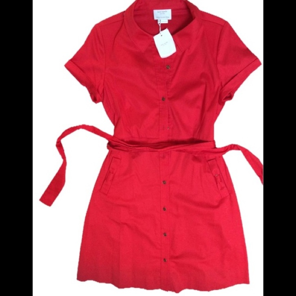 Kate Spade
Red Harriet Shirtdress Modern Njmu1025 Work/Office Dress